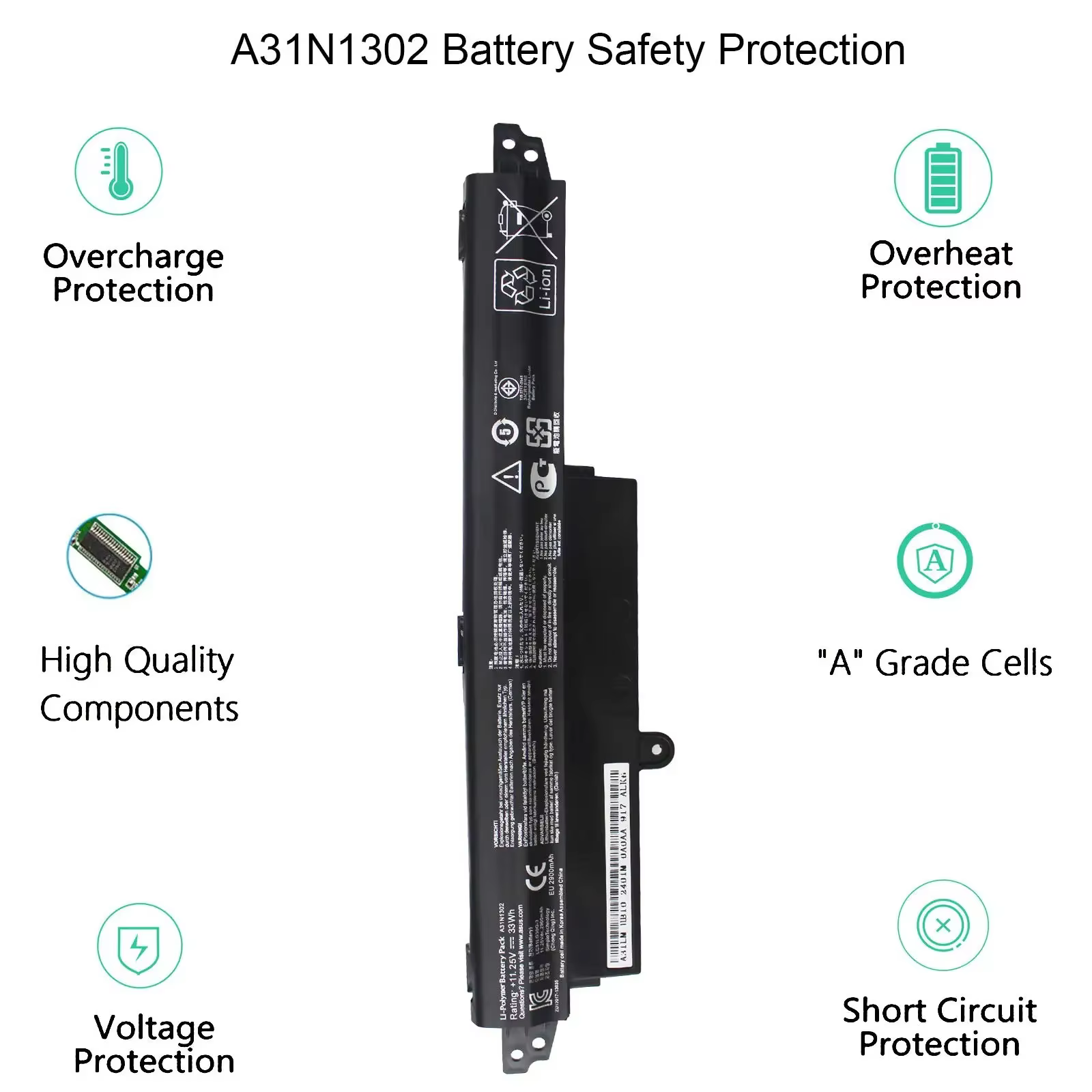 Batterie d'ordinateur portable pour Asus Vivobook X200CA X200M X200MA F200CA 11.6 "Série ordinateur