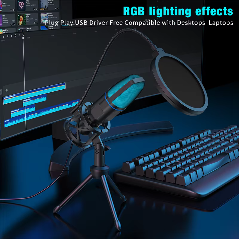Microphone USB à condensateur RVB