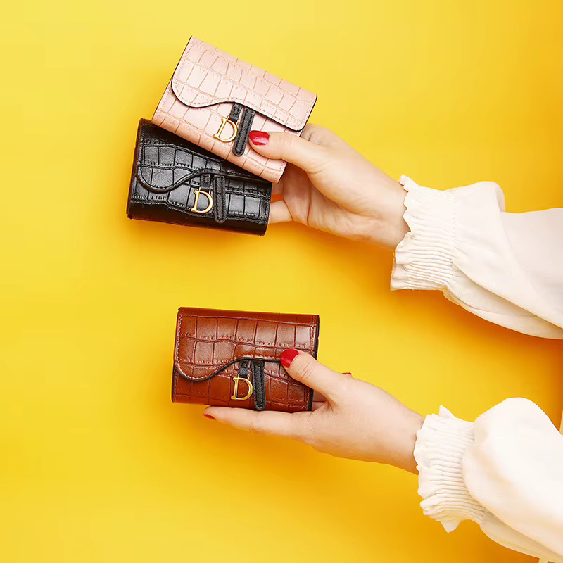 Porte-cartes de luxe pour femme, mini portefeuille court en PU avec lettres, porte-cartes multi-cartes, petite pochette multifonctionnelle