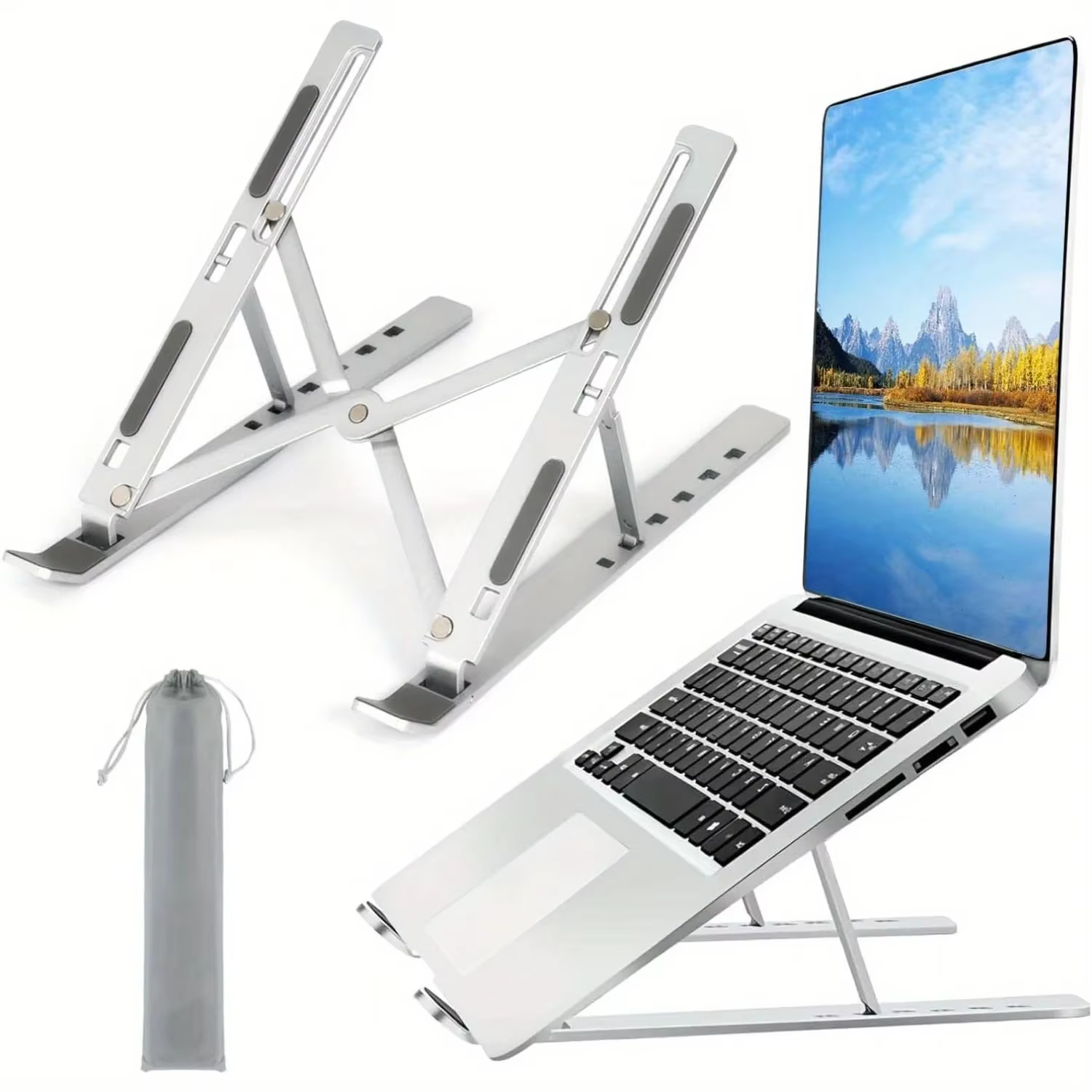 Support pour ordinateur portable réglable en aluminium – Hauteur à 6 niveaux