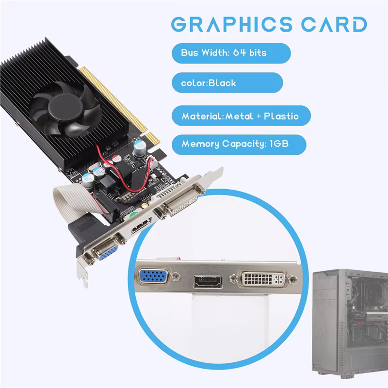 M67K-GT210 1GB DDR2 64Bit carte graphique PCIE 2.0 GPU-Compatible DVI VGA
