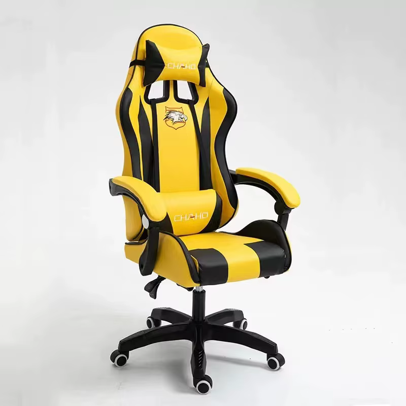 Chaise d'ordinateur de gaming en cuir PU vert