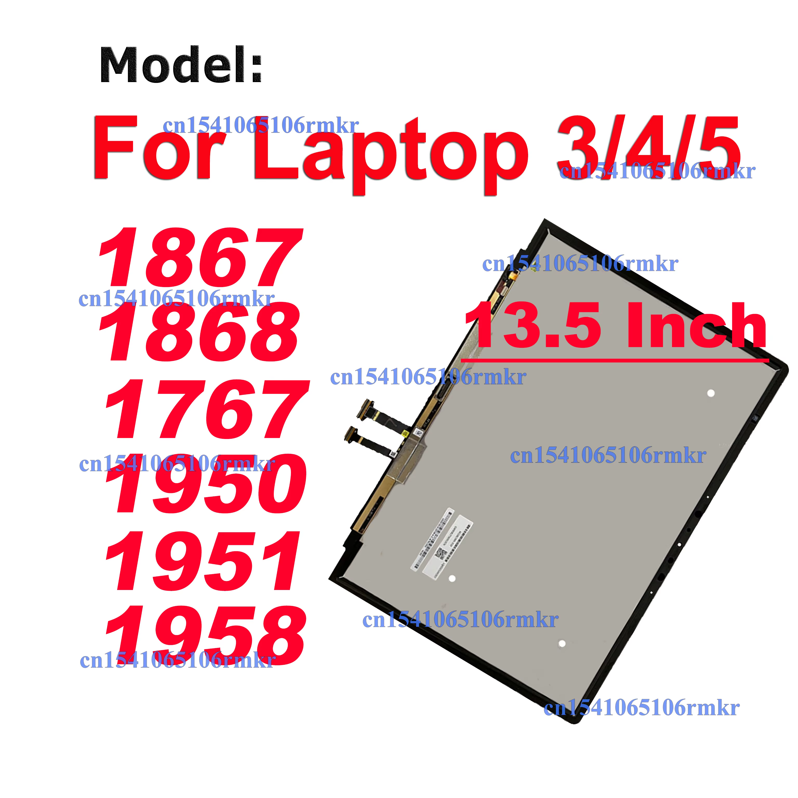 13.5 "écran LCD d'ordinateur portable assemblée pour Surface Laptop3 1866 1867 1767 1950 1951 1958 ordinateur