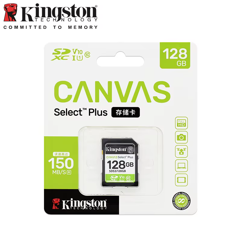 Kingston carte SD V10 V30 V60 V90 classe 10 U1 U3 UHS-I UHS-II 64GB 128GB 256GB 512GB 1TB SDHC SDXC