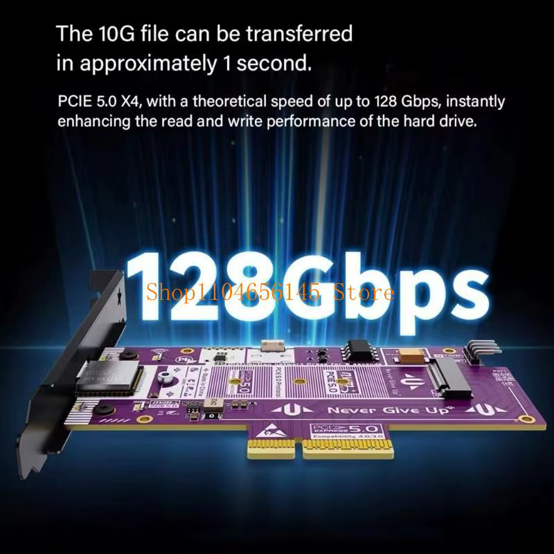 Carte d'extension PCIe5.0 M.2 NVMe à vitesse rapide prenant en charge le contrôle de l'alimentation du PC à distance et une large compatibilité pour plusieurs interfaces