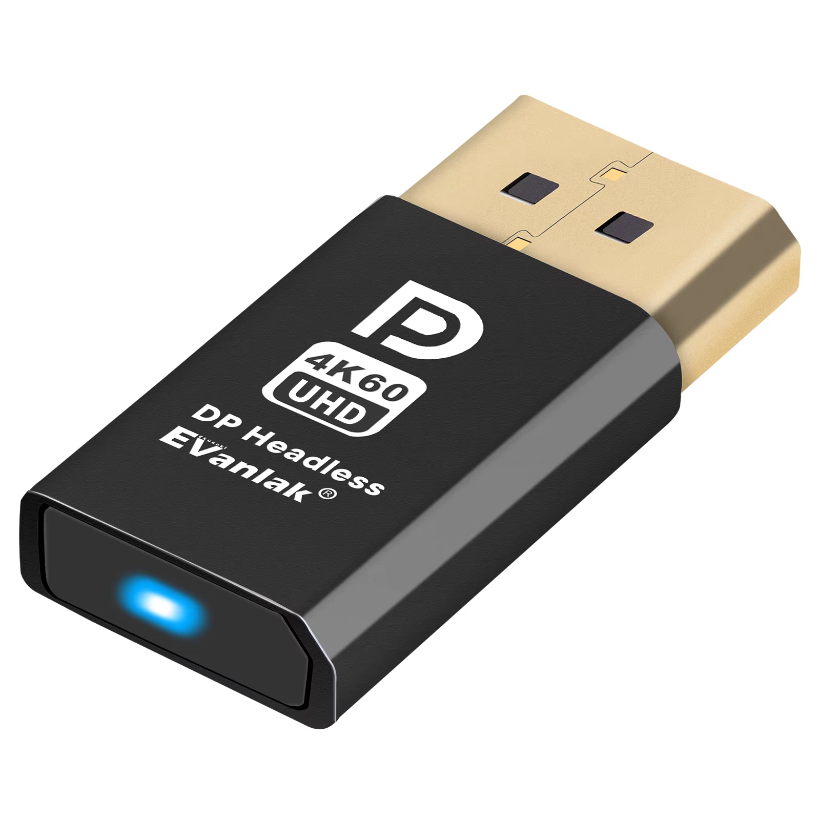 EVanlak Émulateur d'affichage sans tête DisplayPort 4K60HZ pour PC, Faux écran DP - compatible sans tête 1080@120Hz-4096x2160@60Hz FHD
