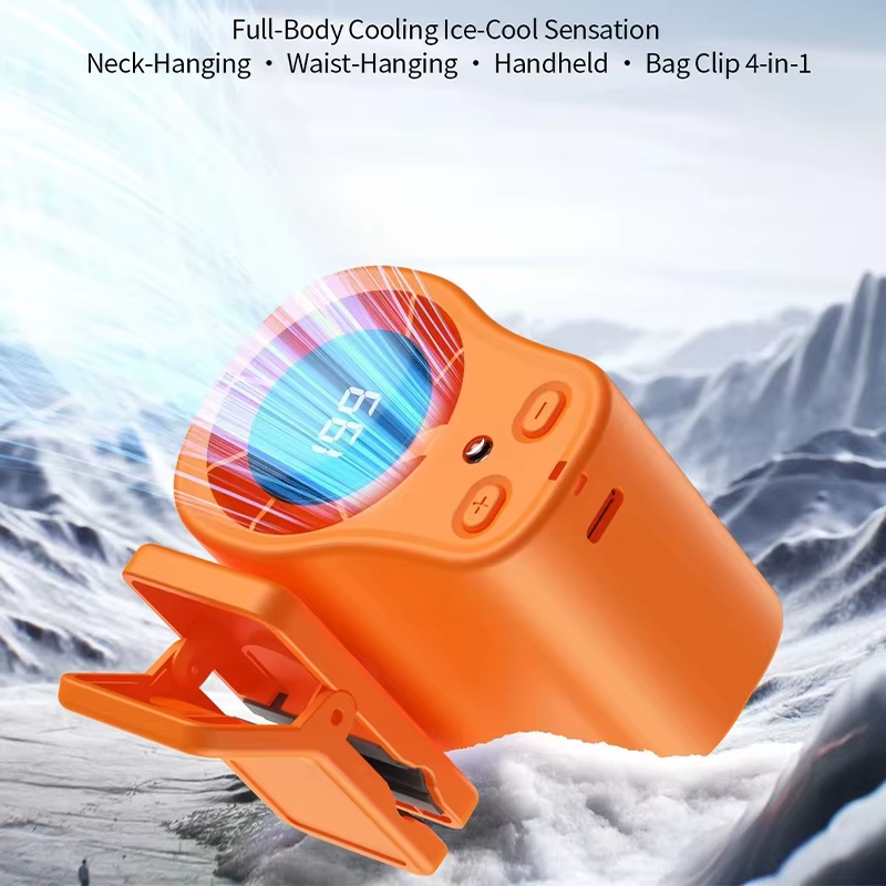 Ventilateur portable Lenovo avec écran LED, léger, format de poche, faible bruit, petit ventilateur électrique, ventilateur d'extérieur, Nouveauté 2026