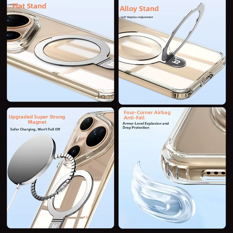 Transparent pour Magsafe Cas pour Huawei Pura 70 80 Pro Pro + Ultra avec Magnétique et Support Anneau Prend En Charge Sans Fil Couverture