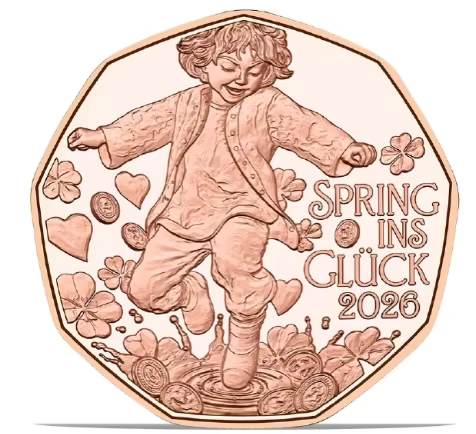 Pièce de monnaie commémorative en cuivre de 5 euros d'Autriche 2020-2026 UNC