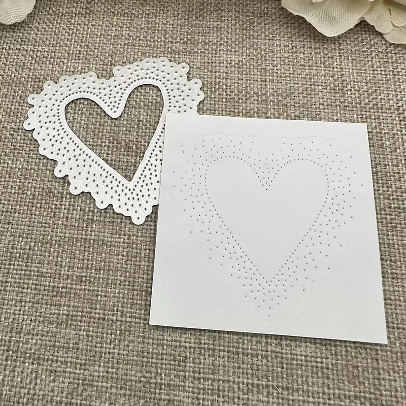Matrices de découpe en métal pour fond de carte en forme de cœur, pochoirs pour scrapbooking DIY, artisanat décoratif, modèle de découpe