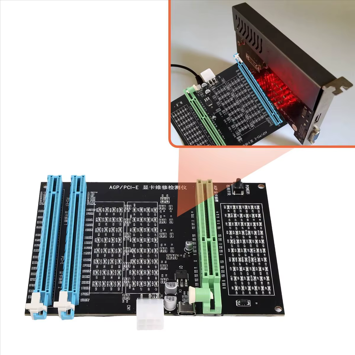 AGP PCI-E X16 testeur de prise à usage touristique