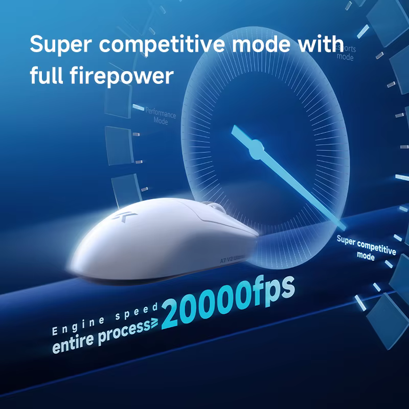 MCHOSE A7 V2 Ultra souris de jeu PAW3950 TI capteur double 8000Hz 20000fps 42000DPI 750IPS importé Super glisse revêtement en verre CSGO