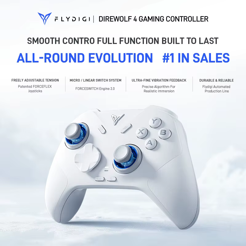 Version mondiale Flydigi Direwolf 4 contrôleur de jeu Tension réglable commentaires de vibrations ultra-fines FORCEFLEX manettes manette de jeu