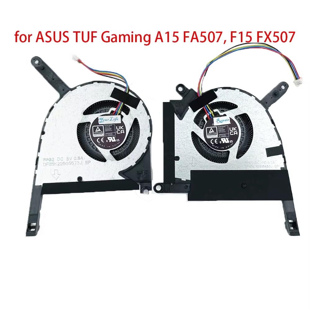 Ventilateurs de refroidissement CPU GPU 5V pour ASUS Tuf Gaming A15 FA507 FA707 FX507 FA507RC FA507RE