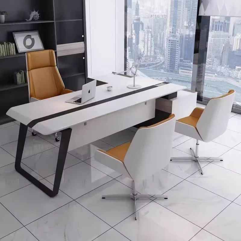Chaise de bureau en cuir avec rotation, chaise d'ordinateur