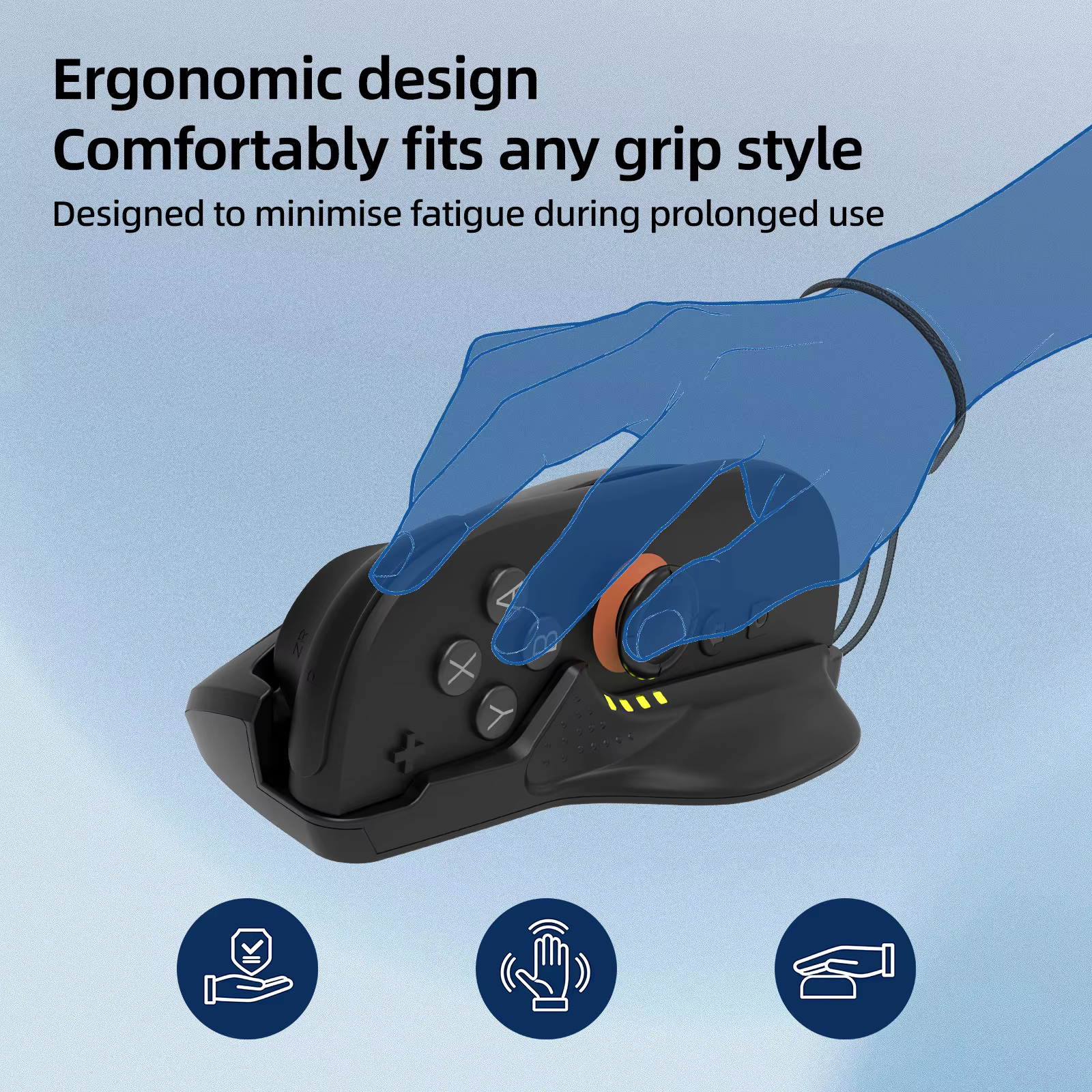 Switch 2 Joy-Con Gaming Mouse Grip – Accessoire de manette ergonomique pour réduire la fatigue pendant une session de jeu prolongée