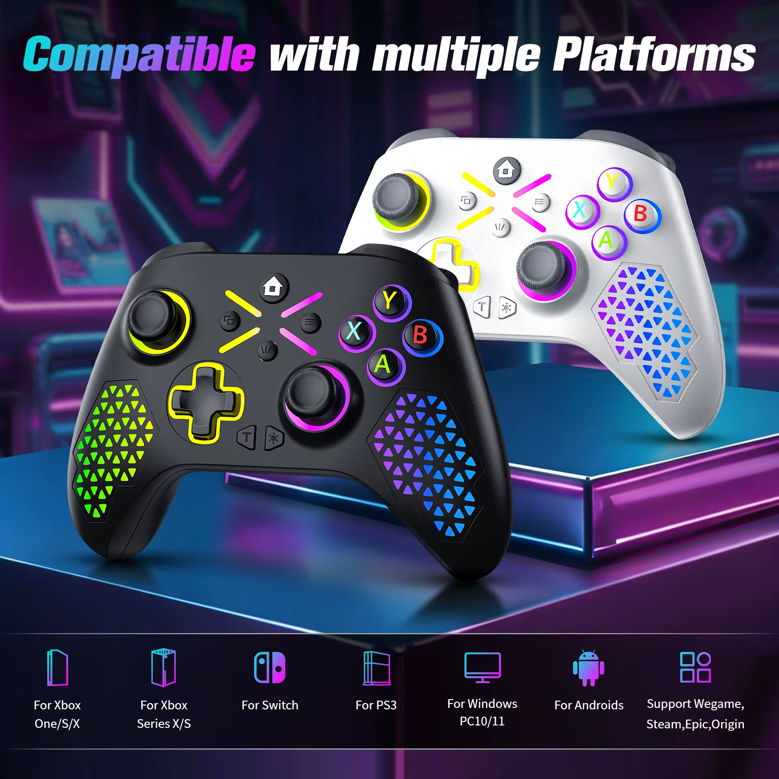 Manette de jeu Turpow RGB pour contrôleur Xbox One