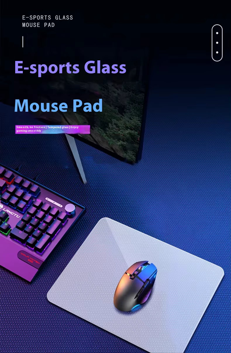 Skypad SORA tapis de souris de jeu en verre YUME Surface givrée lisse