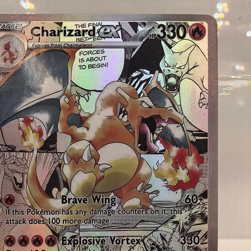 Série Pokémon DIY 001/001 Pikachu Ex Manga Sets 002/002 Charizard Ex Manga Set Collection Cartes Anime Auto-conçues