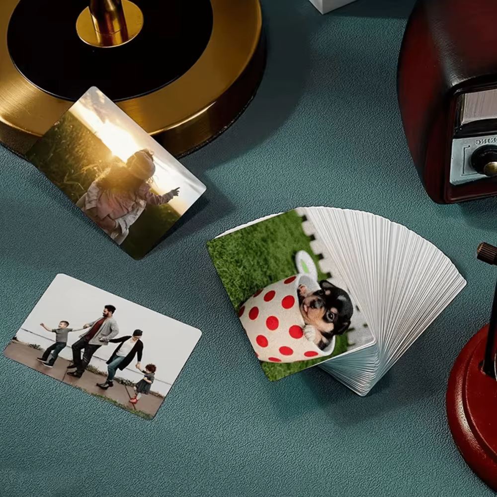 1 pièce/3 pièces Carte PVC personnalisée double face avec photo - Convient aux couples, à la Saint-Valentin, aux anniversaires et à d'autres occasions