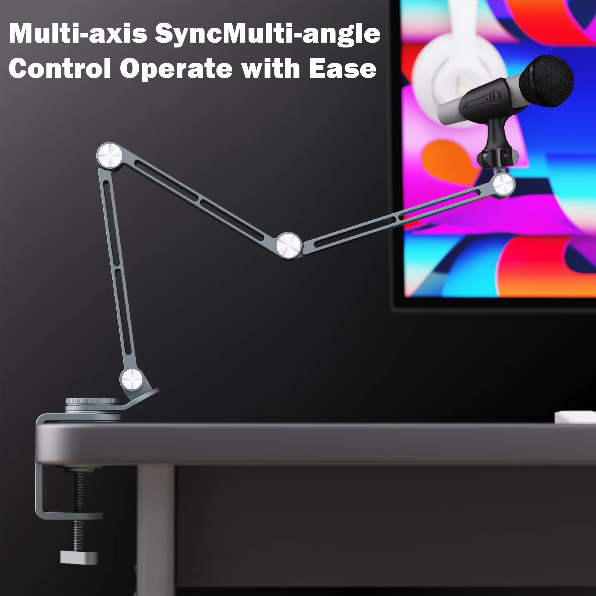 Bras télescopique pour microphone réglable