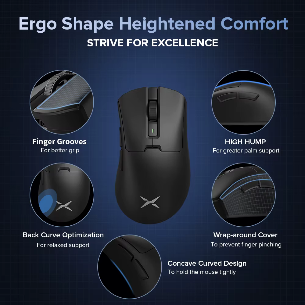 Delux-Souris de jeu ergonomique sans fil aste M900Pro