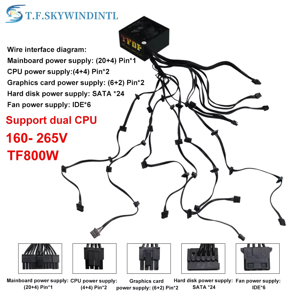 Alimentation ATX 800W pour ordinateur