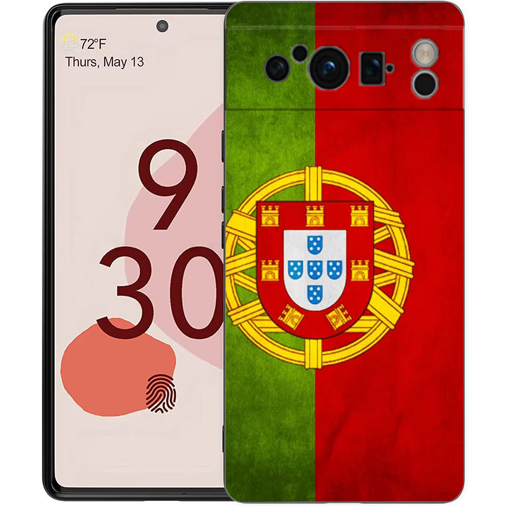 Coque de téléphone Portugal pour Google Pixel 10 9 8 7 6 Pro XL 9A 8A 6A 7A 5G, souple, antichoc, en TPU, noire