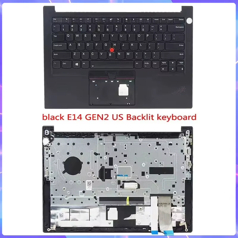 Nouveau pour Thinkpad E14 Gen2 GEN3 GEN4 remplacement d'ordinateur portable avec repose-paume clavier américain/couvercle hôte clavier/noir argent