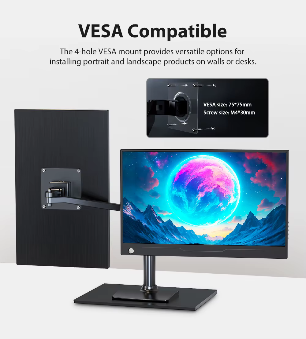 UPERFECT moniteur à écran tactile Portable 14 "1080P FHD HDMI ordinateur de bureau