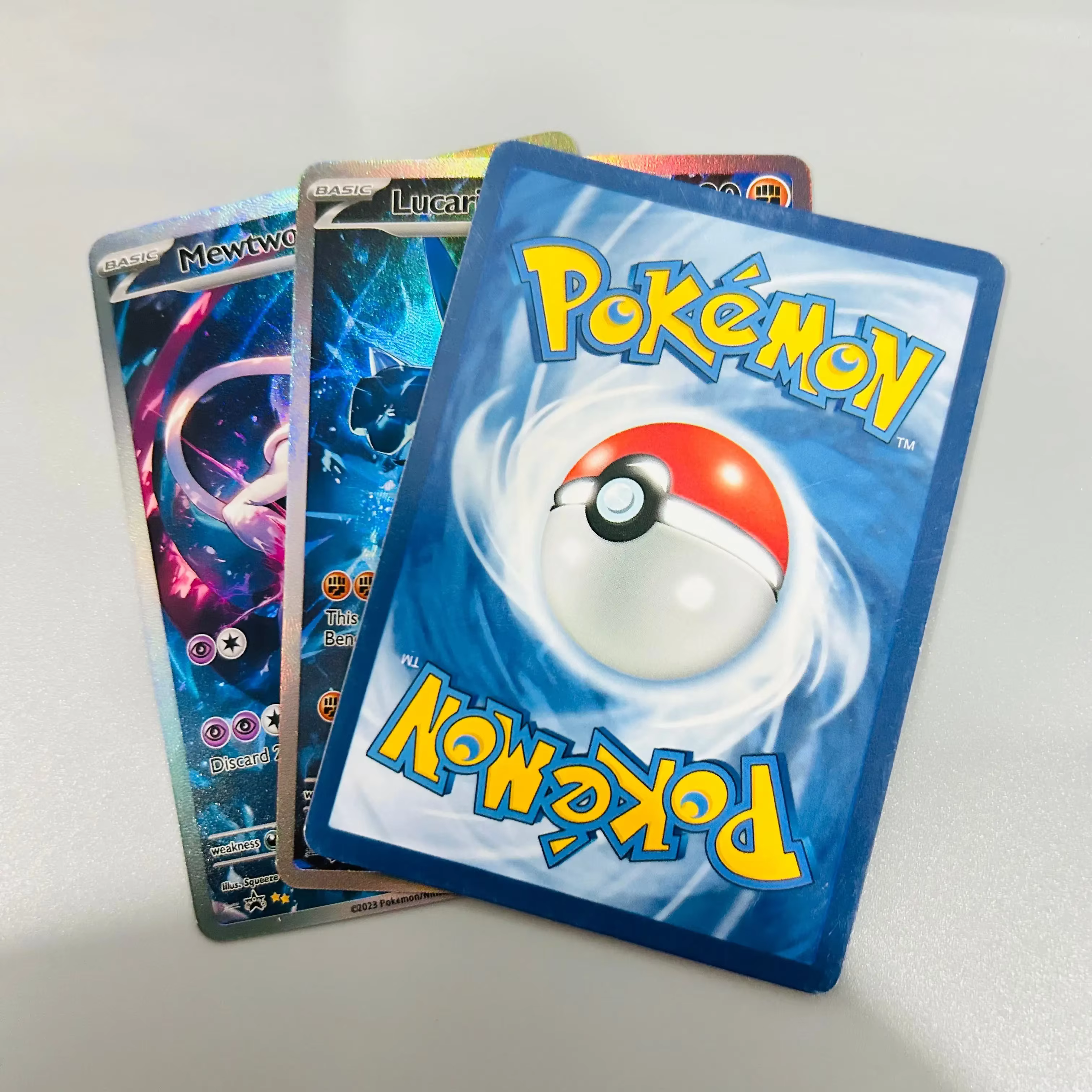 Carte Mewtwo ex English DIY avec texture holographique, en parfait état, carte de collection anime premium