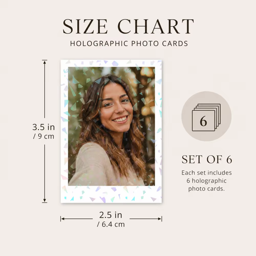 6 cartes photo holographiques personnalisées de 3,5 pouces, cartes Lomo holographiques personnalisées, cartes photo personnalisées pour un cadeau souvenir