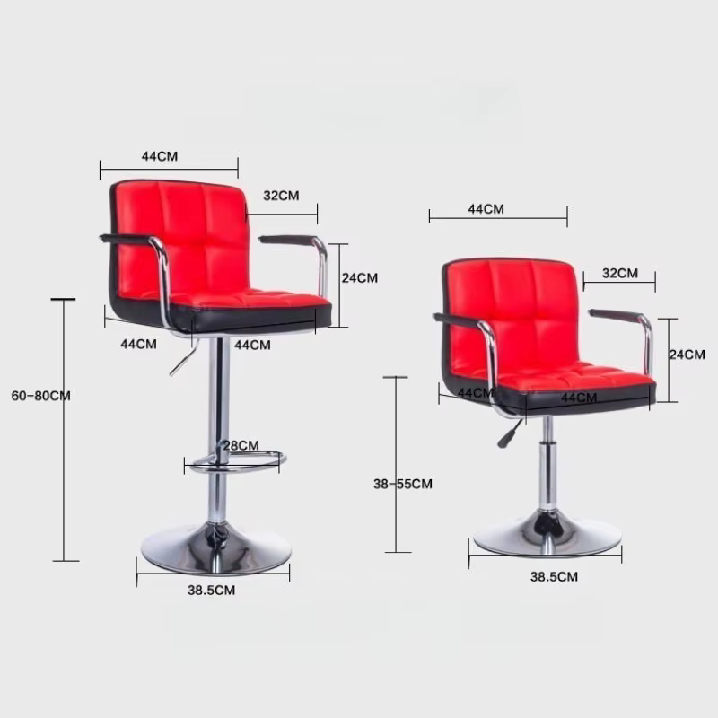 Tabourets de bar modernes, chaises hautes réglables hydrauliquement, pour îlot de cuisine, avec dossier rembourré et structure métallique