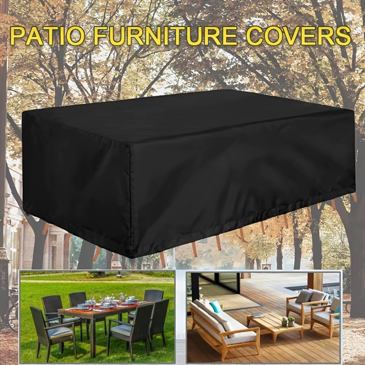 Véritable couverture extérieure pour meubles de jardin, résistant à la pluie et à la neige, chaise de Patio, canapé, Table, housse anti-poussière, coussin de protection extérieur