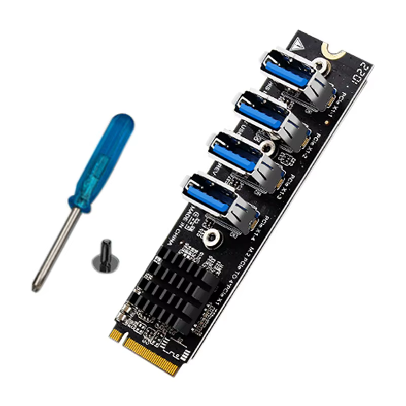 Carte Riser M.2 NVcloser to USB3.0 PCIE X16 1 to 4 PCI Express Multiplier airies Adapter