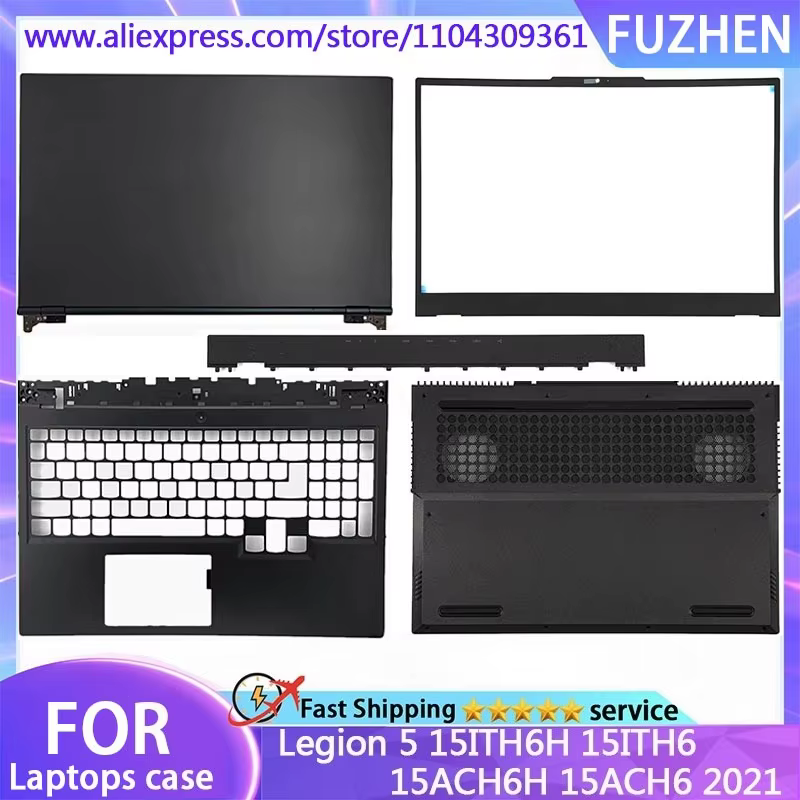 Nouveau pour Legion 5-15 5-15ITH6H 15ITH6 15ACH6H 15ACH6 2021 ordinateur portable LCD couverture arrière/lunette avant/charnières/repose-paume/boîtier inférieur