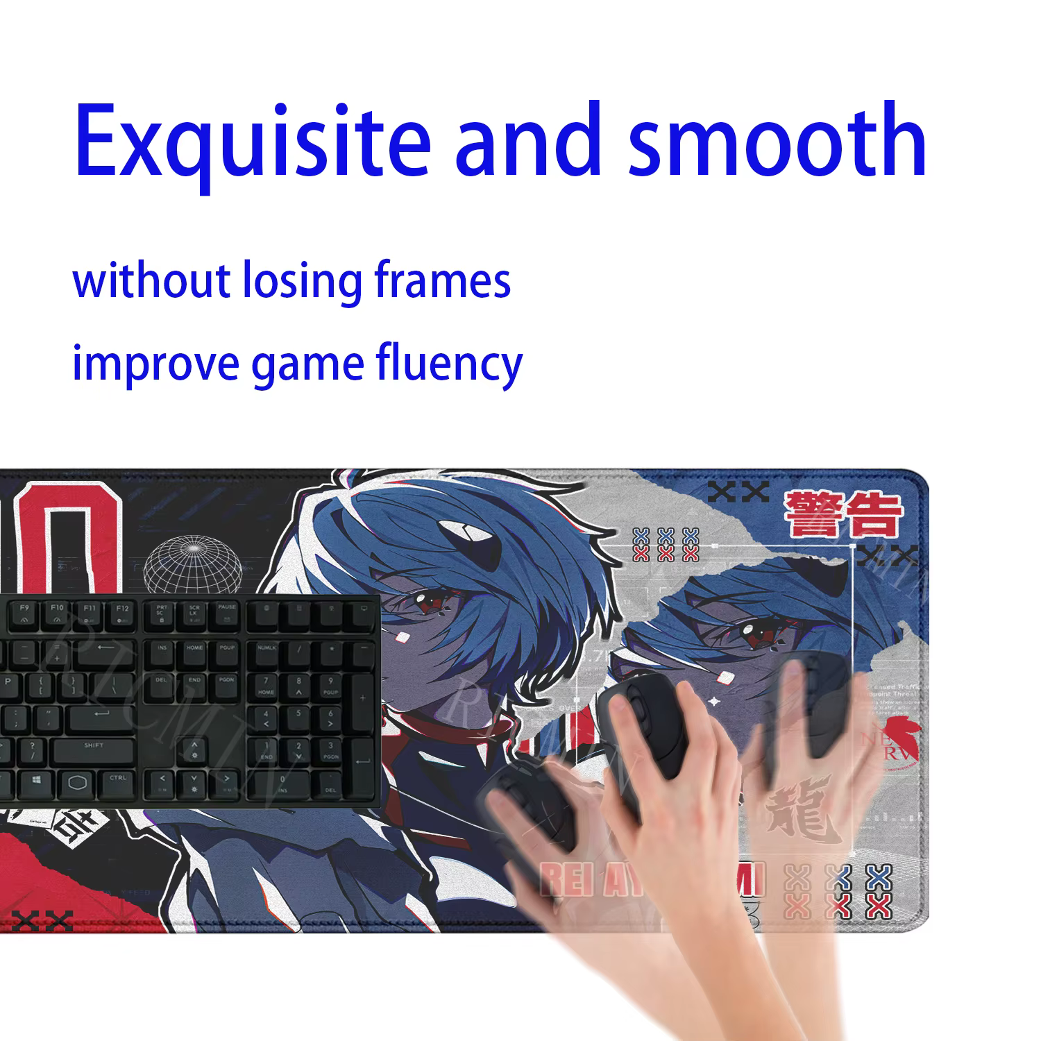 Grand tapis de souris E-E-Evangelione XXL pour gamer