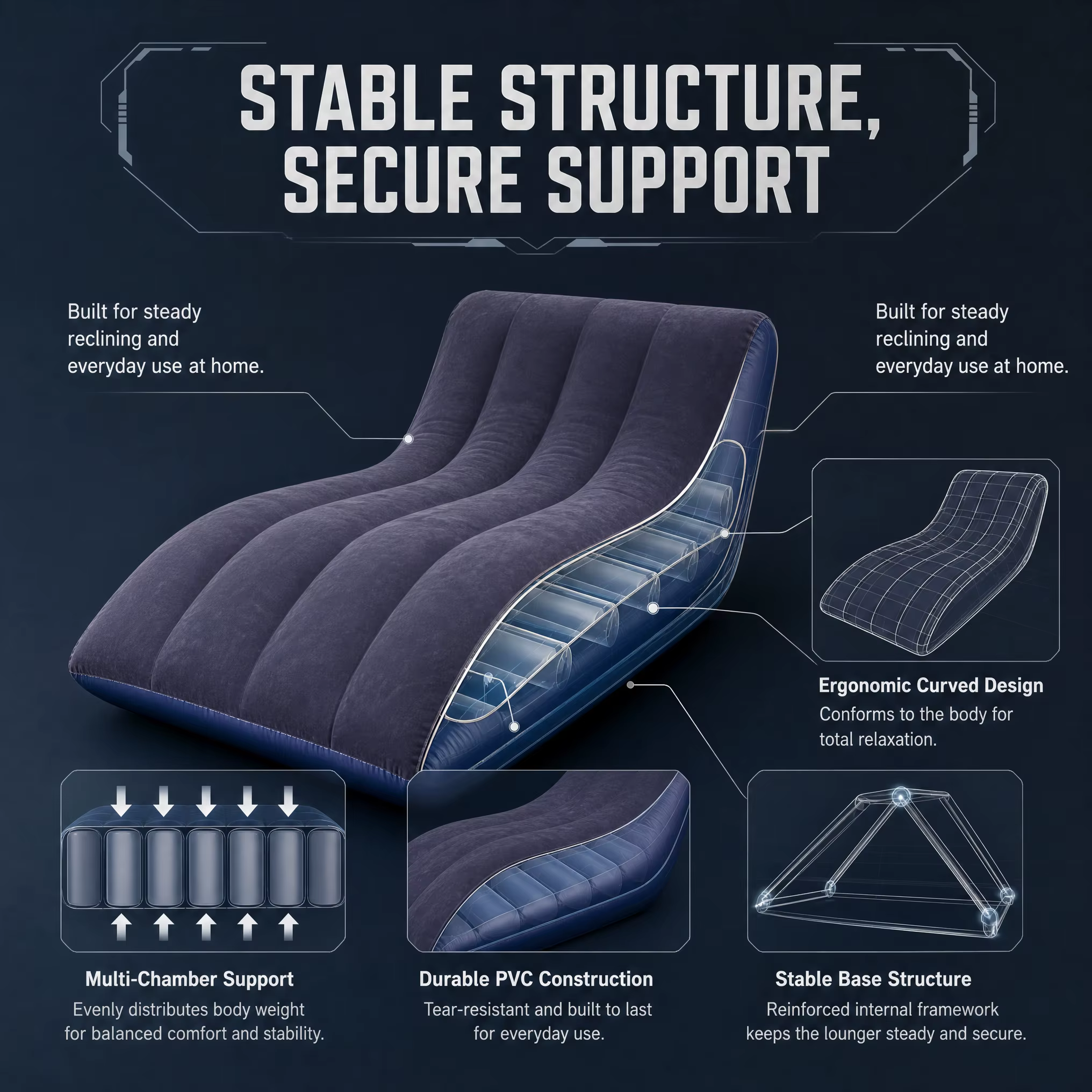 Fauteuil de salon ergonomique en forme de S pour intérieur, canapé paresseux individuel, fauteuil inclinable confortable pour balcon, salon, chambre à coucher