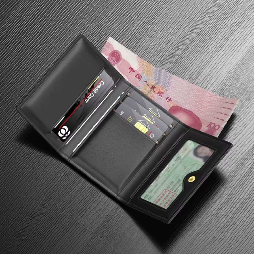 Portefeuilles en cuir de luxe pour hommes, porte-cartes multifonctionnel de grande capacité, porte-cartes multi-cartes, couleur unie, porte-monnaie pour hommes et femmes