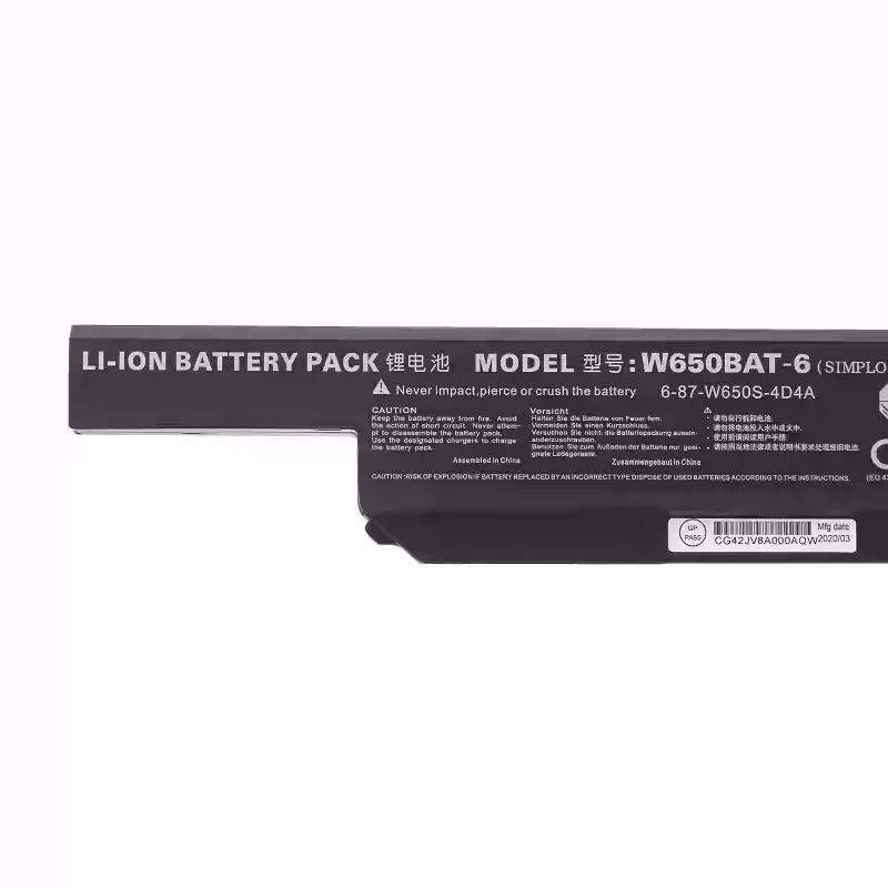 Nouvelle batterie d'ordinateur portable pour Clevo W650BAT-6 6-87-W650-4E42 K590C-I3 K610C-I5 K570N-I3 K710C-I7 G150S K650D K750D K4 K5 P4