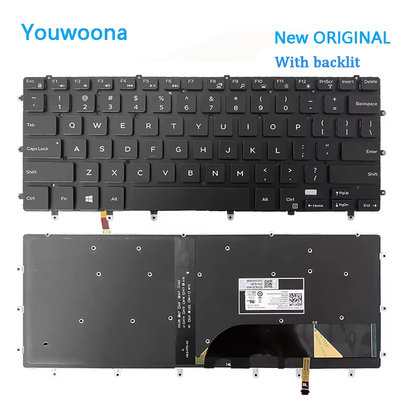 Nouveau clavier d'ordinateur portable d'origine pour DELL XPS15 9550 9560 9570 7558 7568 7590 P56F M5510 avec rétro-éclairage