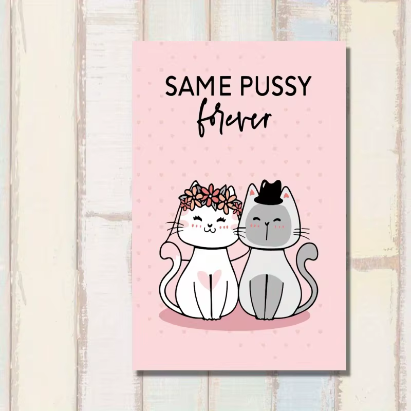1 pièce, carte de mariage amusante, carte d'anniversaire de mariage, carte joyeuse pour la Saint-Valentin, carte chat mignon, pour femme, mari.