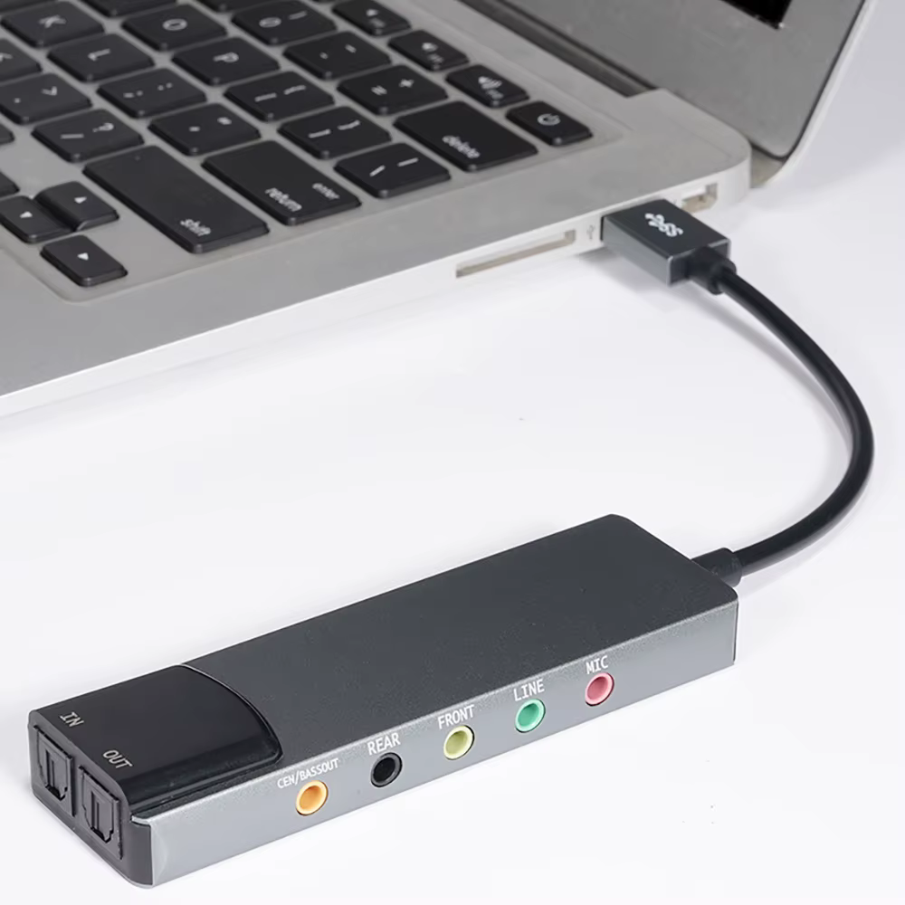 Carte son optique USB externe 6 en 1