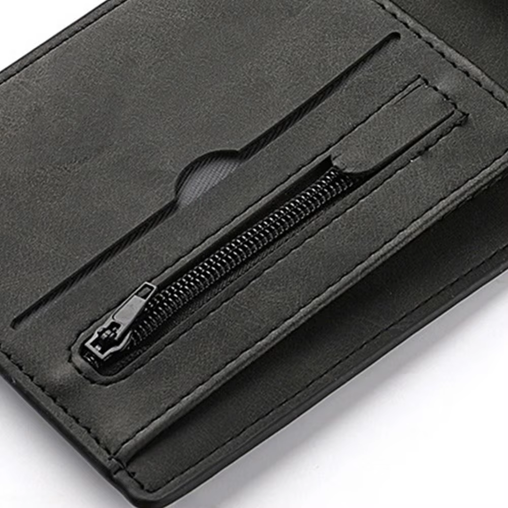 Portefeuille pliable en cuir PU pour homme, porte-monnaie de grande capacité, fente multi-cartes, court, mode