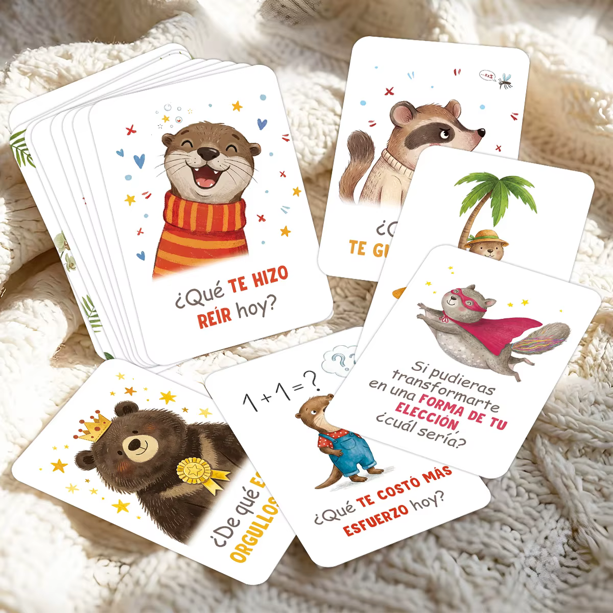 24 cartes de questions interactives en espagnol, cartes de réflexion sur soi et de développement de l'intelligence émotionnelle, cartes d'apprentissage de la langue espagnole