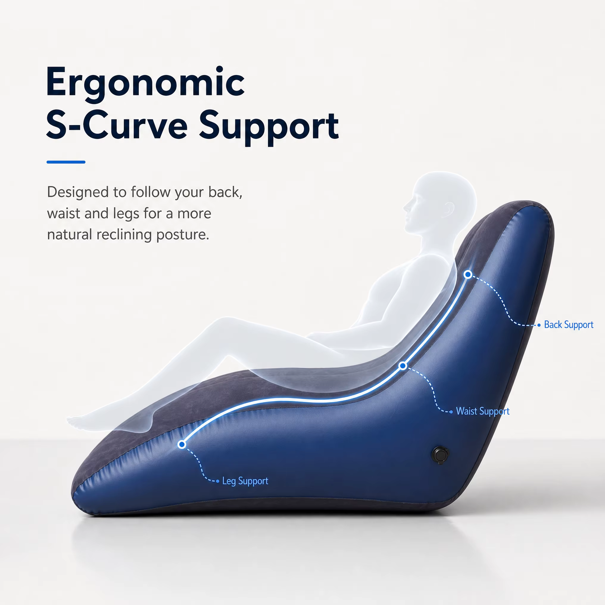 Fauteuil de salon ergonomique en forme de S pour intérieur, canapé paresseux individuel, fauteuil inclinable confortable pour balcon, salon, chambre à coucher
