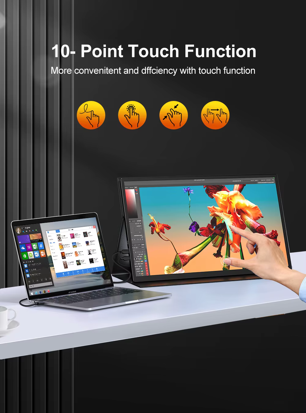 UPERFECT UGame T7 -Moniteur à écran tactile portable