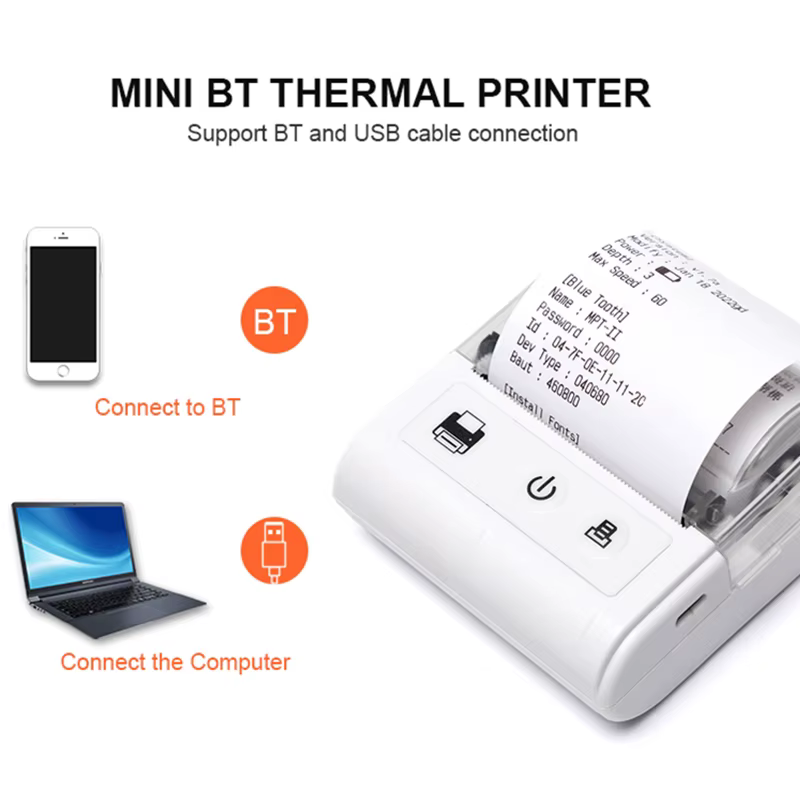 Mini imprimante thermique Portable Bluetooth pour téléphone IOS Android ordinateur USB 58MM Mini imprimante thermique Portable Impresora
