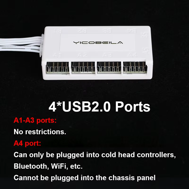 RGEEK 4 en 1 carte mère d'ordinateur interne USB2.0 9PIN HUB extenseur séparateur pour boîtier PC contrôleur RGB