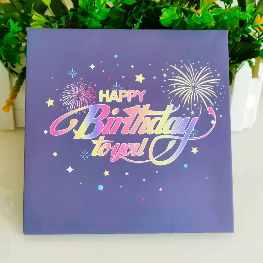 Carte de vœux musicale et lumineuse Joyeux Anniversaire avec effet bougie LED gonflable, carte 3D pop-up, motif dessin animé, découpe de papier ajourée